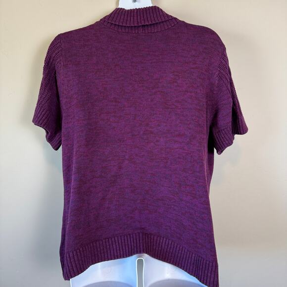 CJ Banks Womens Sz XXL Sweater Vest Purple Preppy Classic Academia Vintage - Picture 7 of 10